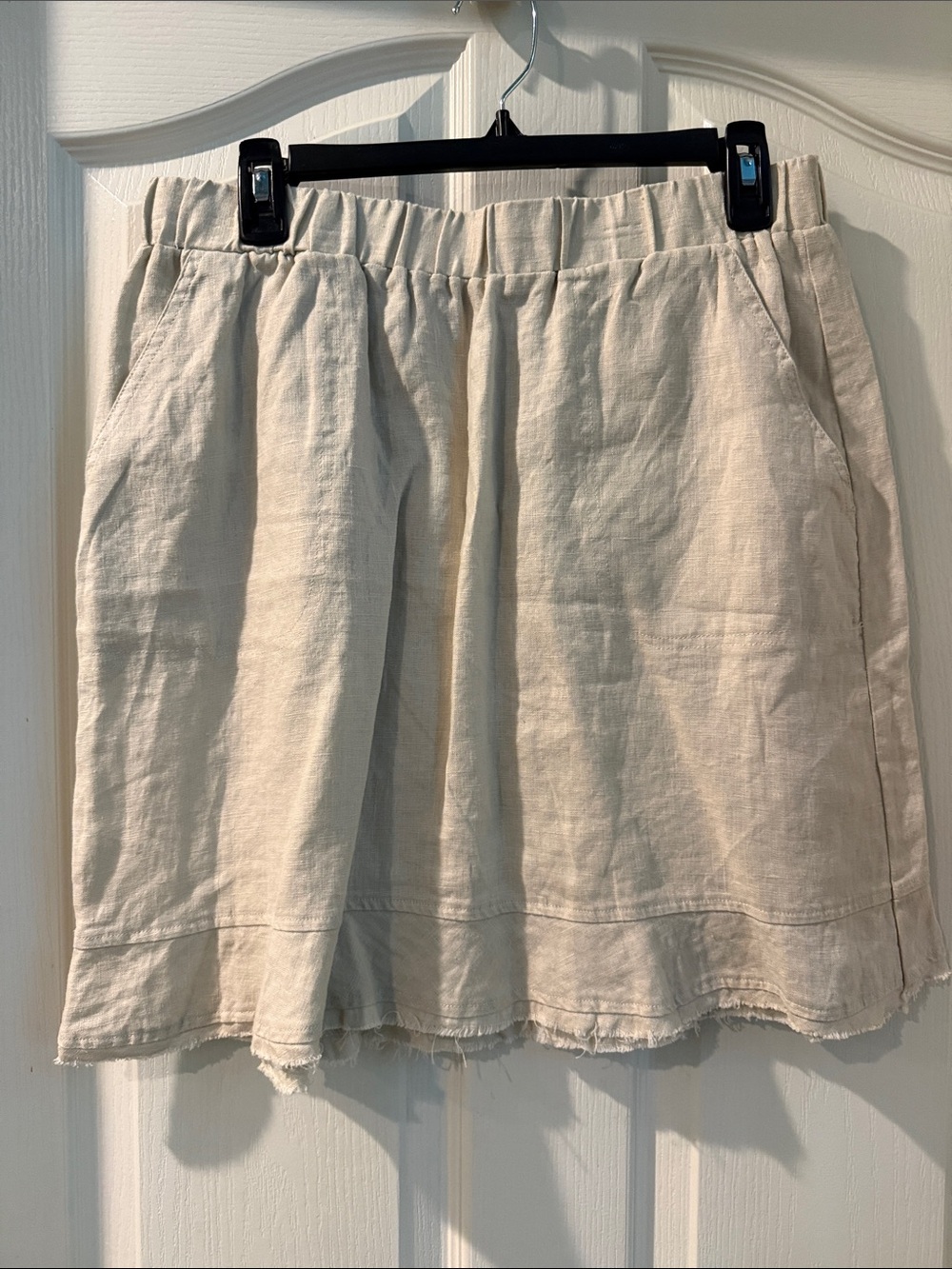 For Cynthia Cream Linen Blend A-Line Skirt - Picture 1 of 4